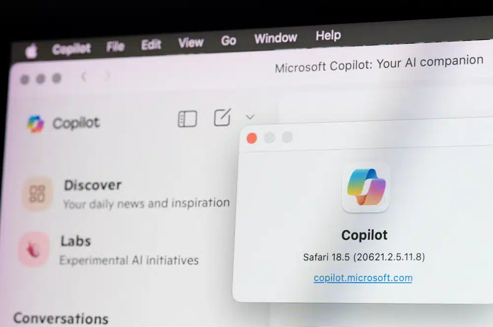 Asystent AI Microsoft Copilot na komputerze