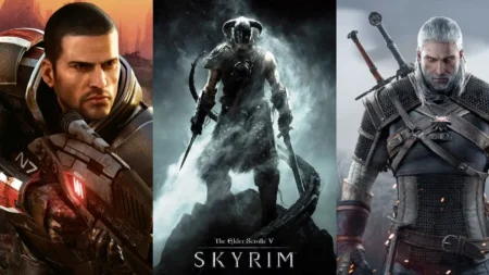 Gry RPG – bohaterowie Mass Effect 2, The Elder Scrolls V Skyrim oraz The Witcher 3 Wild Hunt w zestawieniu najlepszych gier RPG wszechczasów