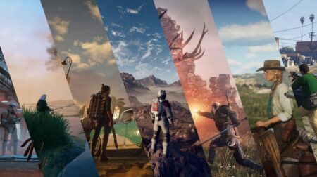 Gry z otwartym światem – kolaż przedstawiający różnorodne światy open world od futurystycznych miast i kosmicznych planet po fantasy i westernowe krajobrazy w rankingu TOP 10 2026