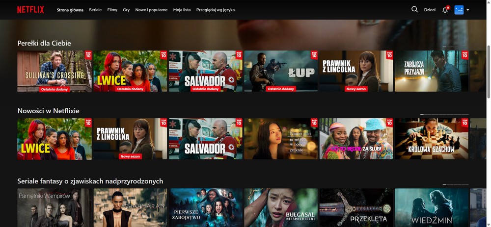 Netflix – platforma mediów strumieniowych (streaming) z filmami i serialami dostępna w 2026 roku