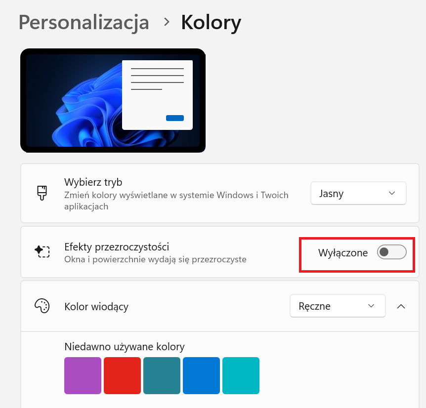 Windows 11 efekty przezroczystości – jak wyłączyć i przyspieszyć system