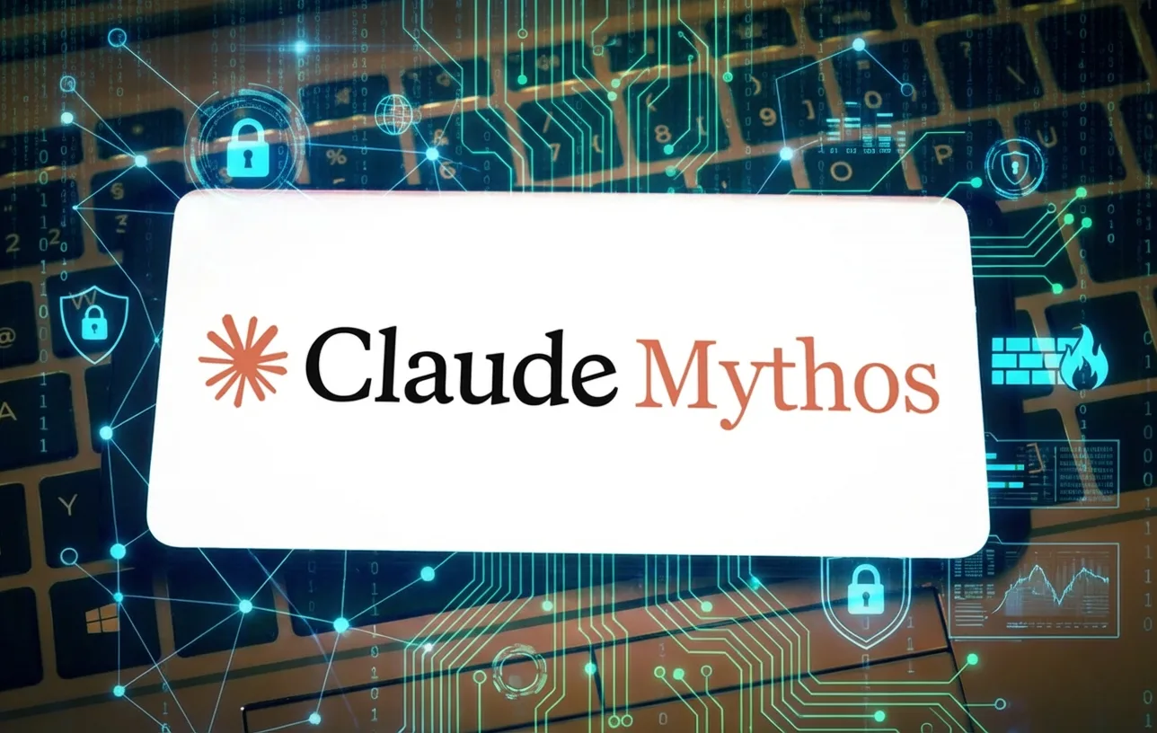 Claude Mythos Preview jako zaawansowana sztuczna inteligencja analizująca cyberzagrożenia i infrastrukturę cyfrową.