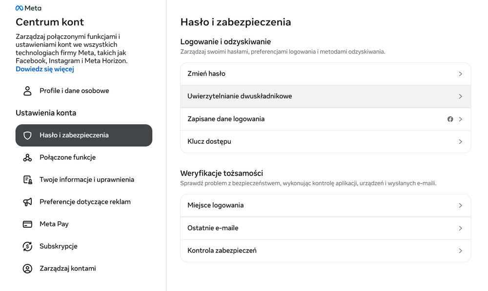 Jak zabezpieczyć konto na Facebooku ustawienia bezpieczeństwa w Centrum kont Meta