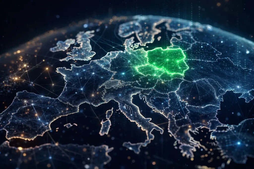 Polska na tle Europy w kontekście rozwoju sztucznej inteligencji i globalnej sieci danych