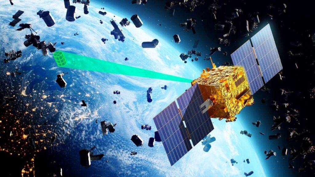 Kosmiczne śmieci na orbicie Ziemi i satelita zagrożony kolizją z odłamkami
