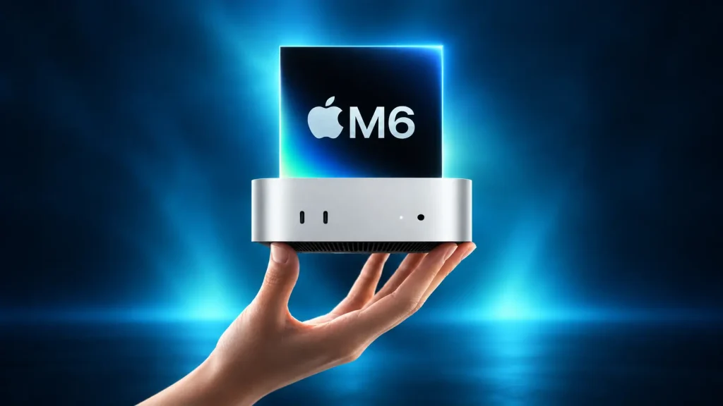 Mac mini M6 już w sprzedaży. Jest znacznie szybszy, ale Apple mocno podniosło cenę Apple Mac mini M6 z chipem M6 – grafika promująca nowy komputer Apple