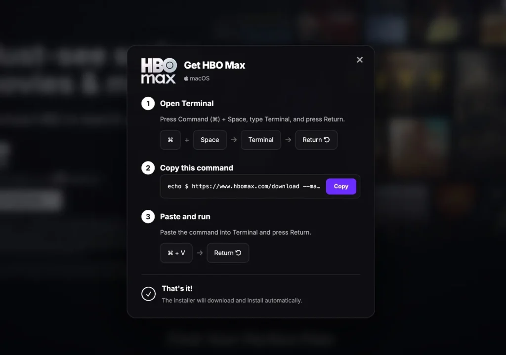 HBO Max malware