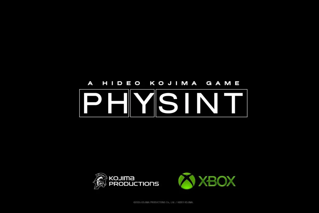PlayStation zrezygnowało z nowej gry Kojimy. PHYSINT przejmuje Xbox PHYSINT Hideo Kojimy z logo Xbox i Kojima Productions