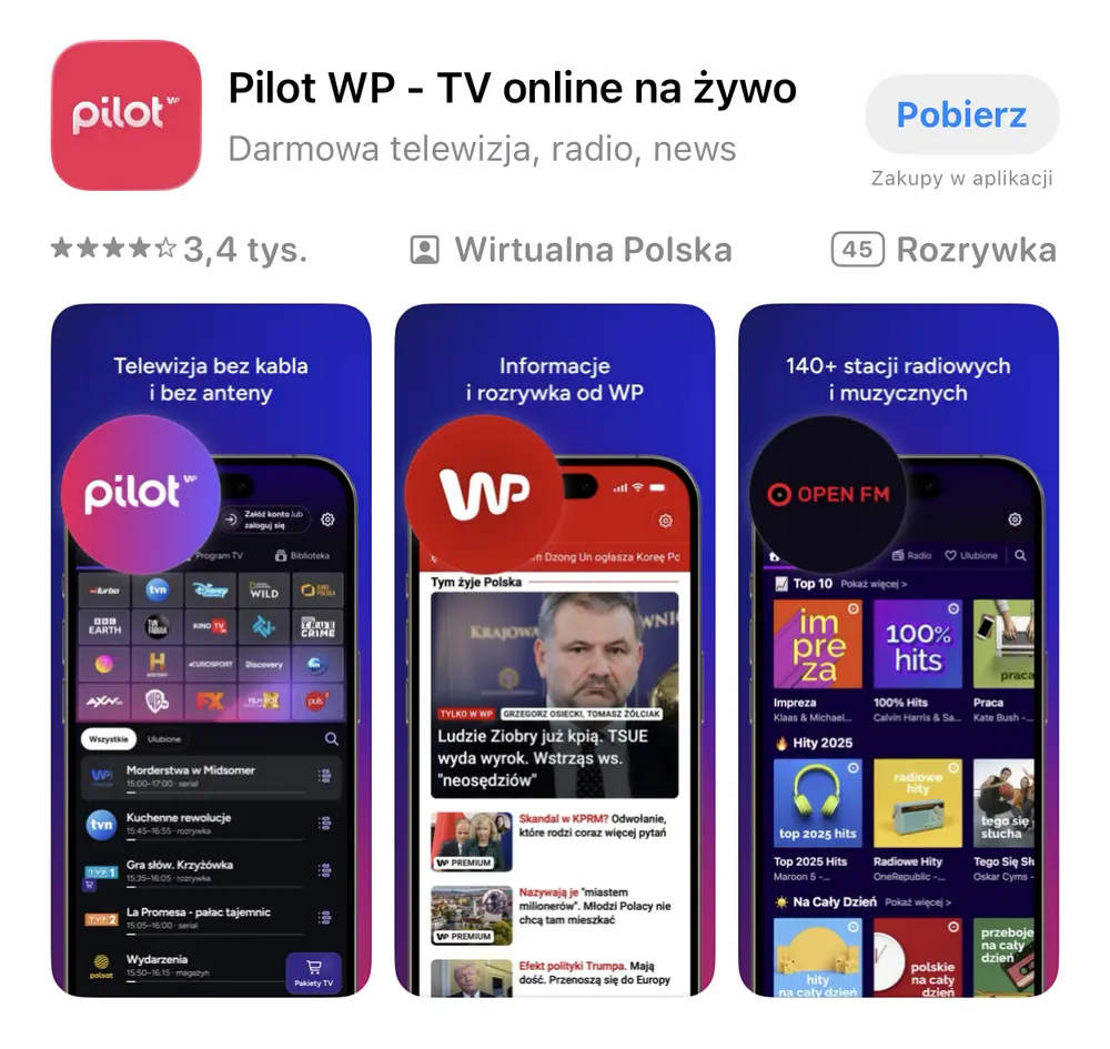 Pilot WP – aplikacja mobilna do oglądania telewizji online na telefonie i tablecie