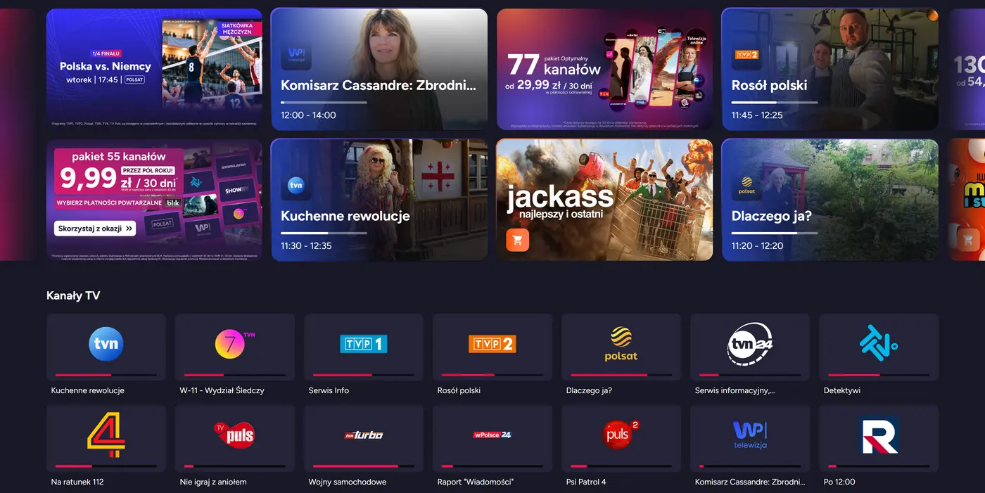 Pilot WP – kanały TV online, programy na żywo i pakiety telewizyjne