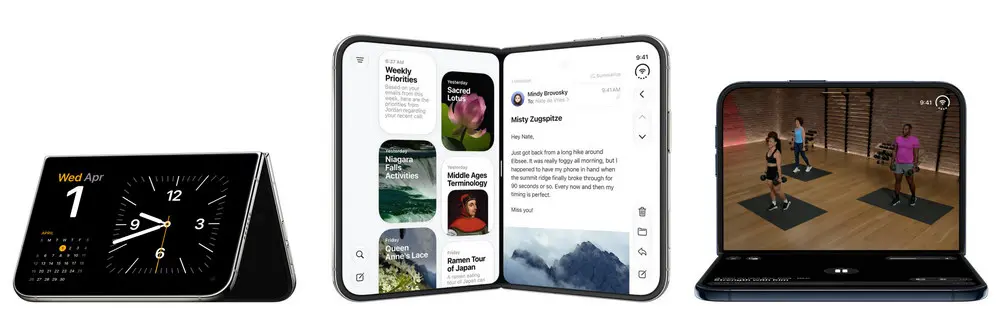 iPhone Duo – różne tryby składania, wielozadaniowość na dużym ekranie i oglądanie wideo