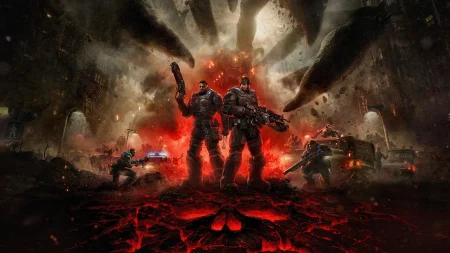 Gears of War: E-Day – Marcus Fenix i Dominic Santiago podczas walki z Locustami. Źródło: Xbox / materiały prasowe.